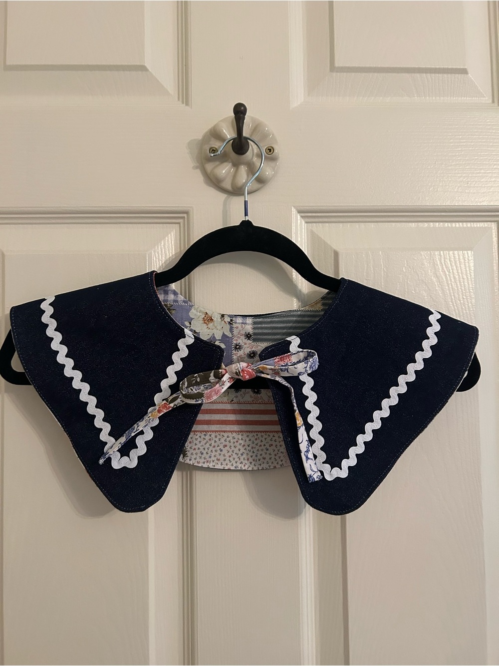 Denim & Patchwork Reversible Detachable Collar
